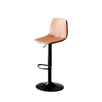 China Modern Luxury White Black Nordic Kitchen High Waist Counter Cheap Leather Bar Stool With Powder Coated Iron Metal Legs for sale