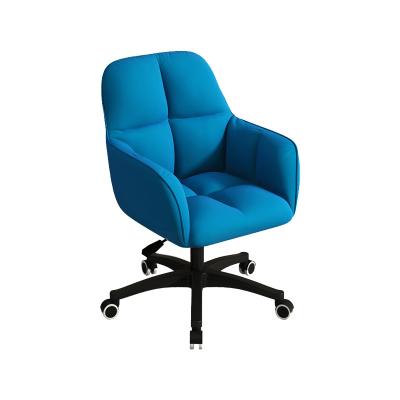 China (Size)New Adjustable Modern Chrome Plated Velvet Upholstered Office Chair Muscle Chair Rotary Office Lift Chair for sale