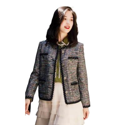 China Hot Sale Women's Winter Breathable Front Tweed Lady Fashion Jacket Coat for sale