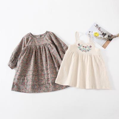 China PHB 30293 Vintage Floral Prints Korean Fashion Kids Girls Outfits Girl Dress Sets 2021 for sale