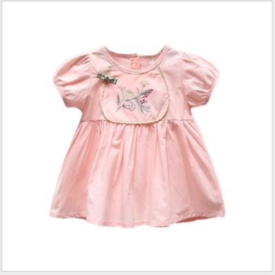 China PHB 12766 Breathable Design Short Sleeve Babies Summer Embroidered Toddlers Clothing Infant Dress for sale