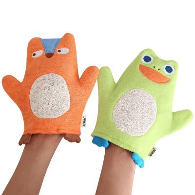 China EXFOLIATE Full Stocked Body Wash Bath Towel Gloves Top Special Cute Ramie Sponge Bath Glove For Baby for sale