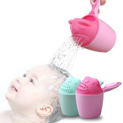 China 2022 Baby Shower Cup Hot Sale Cartoon Bear Bathing Tool Baby Shower PP Shampoo Cup Toy Bath Rinse Hair Cup for sale