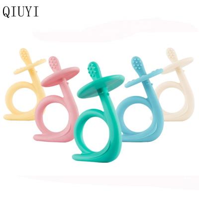 China Toy Infant Teether Lovely Soft Cartoon Shape BPA Free Silicone Rabbit Baby Hippocampus Soothe Popular Teether Teether for sale