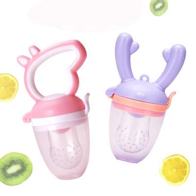 China Baby Soft Molars Stick Teether Baby Bag Snack Fruit Toy 2022 Animal Model For Children Nursing Teeth Gift for sale