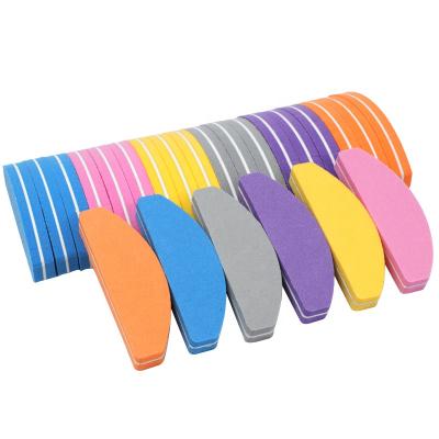 China Various specifications. Fashionable. Who respects the environment. Goods 2022 Rectangular Nail Folder Korea Mini Double Sided 20 PCs /Lot Half Moon Wholesale Sponge Nail Folder Mini For Salon for sale