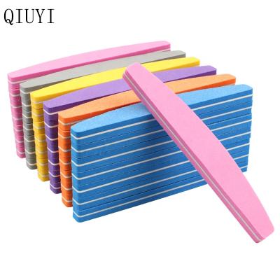 China Various specifications. Fashionable. Who respects the environment. OEM Durable Professional Half Moon Color Sponge Custom Nail File 100/180 Rub Strip Nail File Buffer Polishing Sanding Nail File for sale