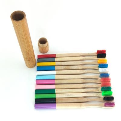 China Travel Healthy Bamboo Case Bamboo Toothbrush Tube Set For Adult for sale