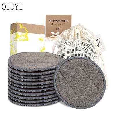 China Makeup Private Label Charcoal Facial Cleansing Eco-Friendly Black Bamboo Face Pads Clean Pads for sale