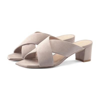 China Fashion Trend Ladies Luxury Leather Comfortable Toes Spanish Slippers for sale