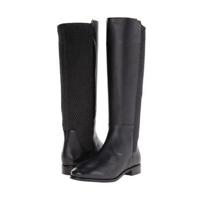 China Black Leather Knee Length Winter High Deodorization Women Boots With Comfortable And Breathable for sale