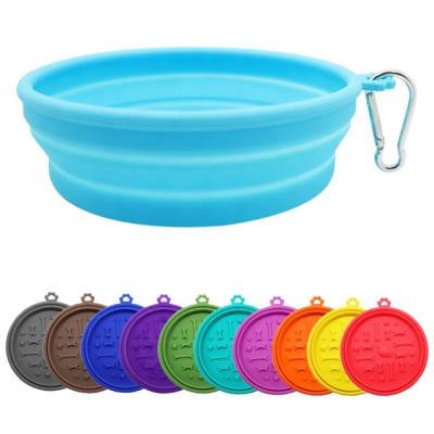 China Sustainable Wholesale collapsible dog bowls portable pet cat Silicone bowl accessories for Pet Food Water Feeding Portable Travel Bowl for sale