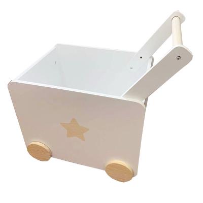 China High Quality Nordic Baby Push Walker Wood Push Walker Toy Storage Box Stash Box Baby Push Walker for sale