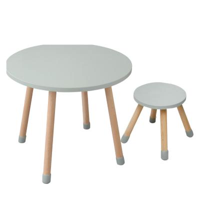 China Modern Hot Selling Small Wooden Round Children Kids Writing Table Study Table With Chair (TL-TC201) for sale