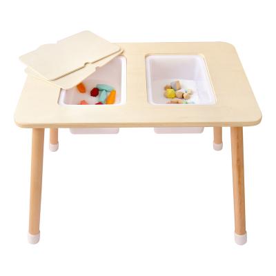 China Modern Factory Wholesale Multifunctional Wooden Kid's Play Table Activity Table Kids Toys Storage Organization Board for sale