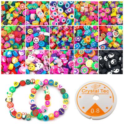 China Clay Beads Flat Round Polymer CLASSIC Clay Beads Jewelry Making Kit with dangle charms for DIY bracelet for sale