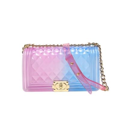 China High quality women clear silcone bag fashion handbag silcone bag transparent colorful pvc transparent bag clear freeze for sale