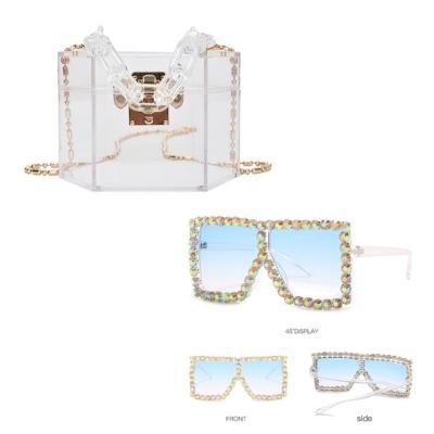 China High quality purses for women 2021 handbags matching purse and glasses set volumes of women sunglasses and purse set for sale