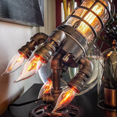 China Retro Flame And Night Light Rocket Ship Sleep Flameless Lamp Led Flame Light Bars Shop Bedroom Flame Bulb for sale