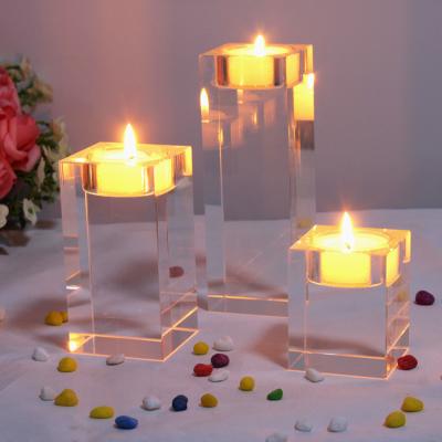 China Modern Housewares Multi Head Candle Holders High End Crystal Opens K9 Crystal Wedding Candle Holders for sale