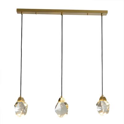 China H65 Modern Luxury Copper Modern Classic Brass Glass Chandelier Kitchen Lighthouse Decoration Crystal Light Living Room for sale