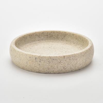 China Modern Simple Design Round Resin Stoneware Soap Tray for sale