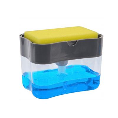 China Sustainable Kitchen Cleaning Liquid Soap Dispenser Box With Sponge for sale