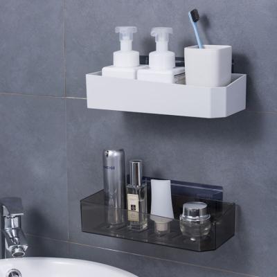 China Simple Design Viable Punch Free Plastic PS Bathroom Storage Rack for sale