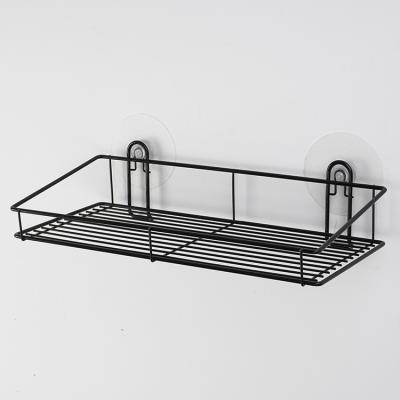 China High Quality Viable Black Powder Coating Rectangle Metal Bathroom Storage Rack Iron Wire Shelf for sale