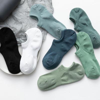 China Japanese Anti-Fault Men's Socks Corset Ship Sock Breathable Mesh Large Mouth Solid Color Invisible Shallow Heel Cotton Socks Wholesale for sale