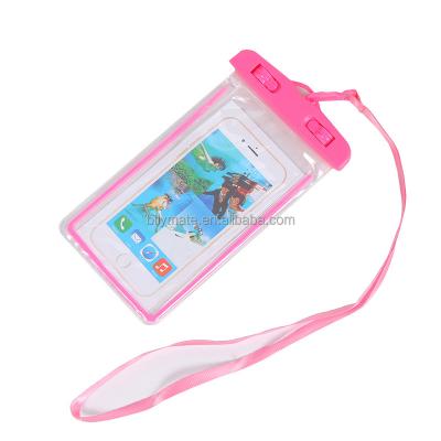 China Fashionable Outdoor Universal Waterproof Mobile Phone Case Pouch Mobile Phone Dry Bag With Lanyard for sale