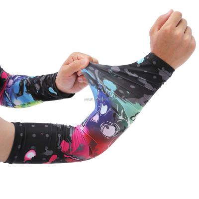 China Wholesale Breathable 3D Printed Arm Sleeve Summer Sunscreen Ice Cool Cuff Outdoor Recycling Ice Silk Sleeves for sale