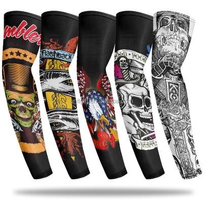 China Breathable Summer Sunscreen Arm Sleeves Custom Cover Tattoos Elastic Sun UV Protection Tattoo Sleeves for sale