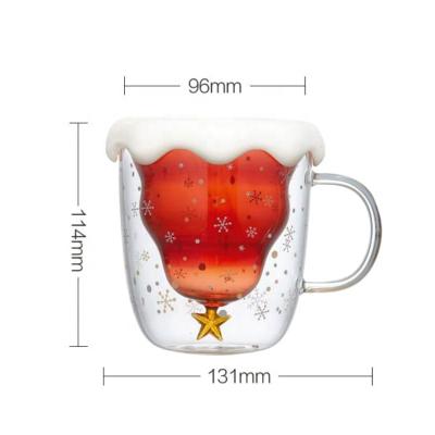 China CLASSIC Amazon Success Coffee Mug Double Wall Glass With Christmas Tree Design for sale