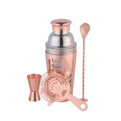 China Sustainable Rose Copper /Black/Gold Bartender Kit Cocktail Shaker Set Premium Bar Set For Parties And Home Bars Moving for sale