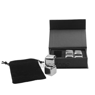 China Sustainable Single Silver Stainless Steel Whiskey Stone Set For Bar for sale