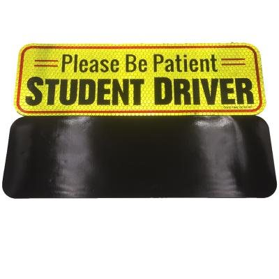 China Shape Student Custom Driver Magnetic Sign Vehicle Reflective Car Magnet Bumper Sticker Decals MMS-025 for sale