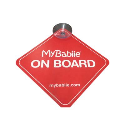 China With Suction Cup Promotional Custom Warning Baby On Board Sign With Suction Cup for sale