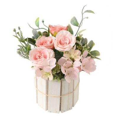 China Art Decor Simulation plant rose flower potting creative home office decoration for sale