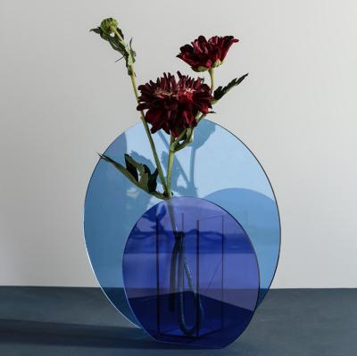 China Modern Art Decor Acrylic Vase Flower Stand Home Decoration Geometric Vase for sale