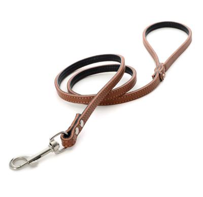 China Padded Waterproof Leather Dog Leash And Collar OEM Colored Durable for sale