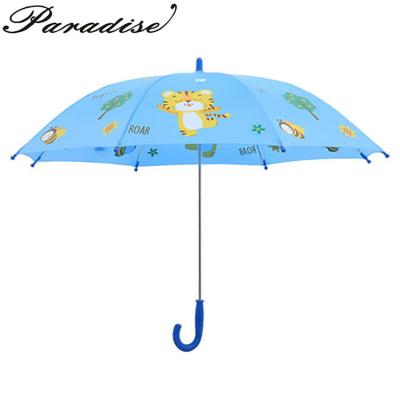 China Cute Outlook Children's Umbrellas Wholesale Creative 3D Cartoon Tiger Printing Long Handle Security Kids Umbrella for sale