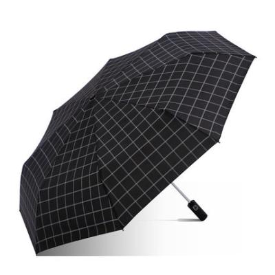 China High Quality Plaid Automatic Folding Rain Umbrellas For Women Men Eight Bone Lattice Seismic Luxury Umbrella for sale