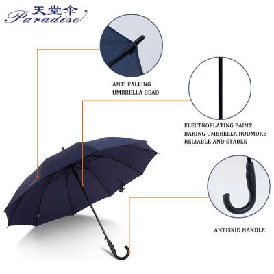 China Paradise Traditional Custom Auto Open Upright Umbrella for sale