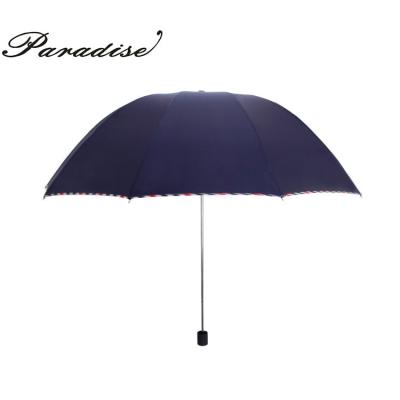 China New Design Business Men's Traditional Umbrella 3 Folds Paradise Portable Windproof Travel Umbrella for sale