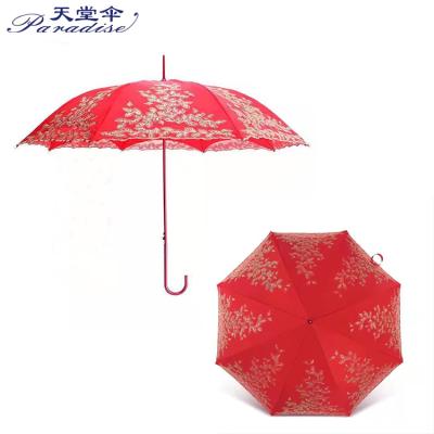 China Paradise Traditional Steel Frame Indoor and Outdoor Semi-automatic Bridal Upright Umbrella for sale