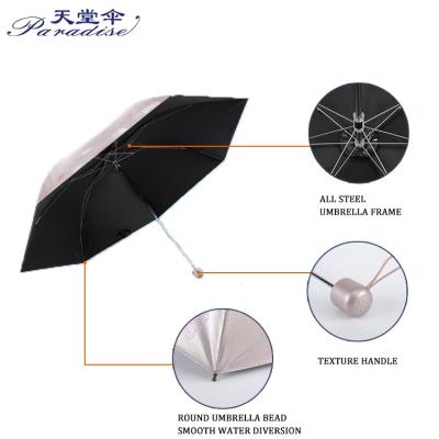 China Paradise 21 Inch 8 Panel Traditional Classic Checked Cloth UV Protection Opening 3 Folding Automatic Umbrella for sale