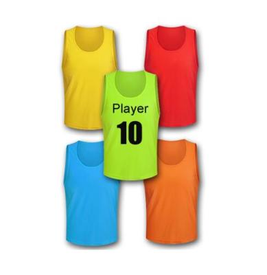 China Shirts & Leading Manufacturer 2020 Custom Print Mesh Sports Vest Soccer Vest 100% Polyester Training Bibs For Men And Women for sale