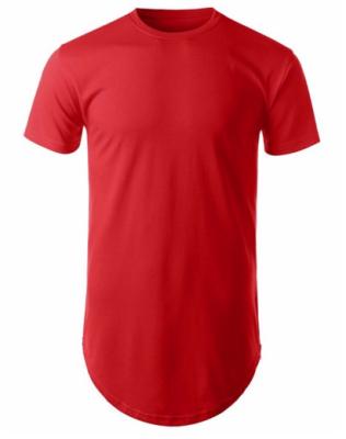 China Anti-pilling 2020 New Fashion Long Length T Shirt Men Plain Cotton 100% Extra Long T-shirts Curved Edge Scoop Bottom T-shirt for sale