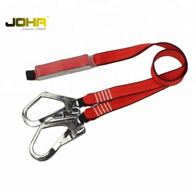 China Fall High Protection Twin Leg Polyester Toughness Shock Absorbing Lanyard for sale